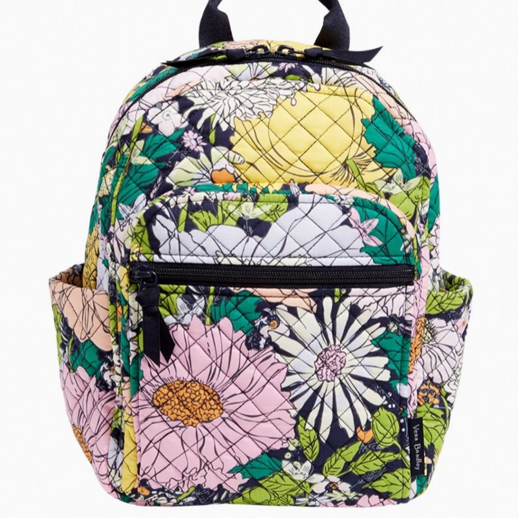 Vera Bradley "Bloom Boom" Bundle; Small Backpk; Cosmetic Bag; Checkbk Cover; Nwt